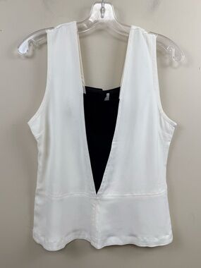 A.L.C white and black V neck tank top large